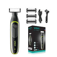Мужской аккумуляторный триммер для бороды и усов VGR V-017 станок для влажного и UL-795 сухого бритья
