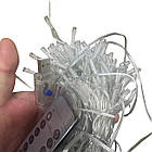 Гірлянда штора кольорова 2 на 3 метри USB на 200 LED RGB-лампочок фіранка з пультом у прозорому силіконі, фото 8