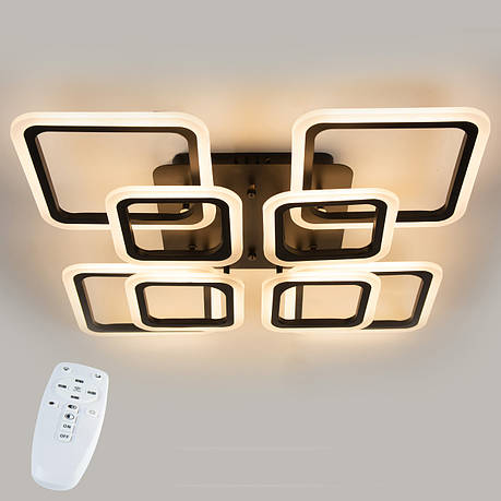 Стельова LED люстра, світлодіодний світильник Sunlight чорний 5331/4+4, фото 1