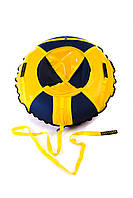 Санки надувные тюбинг - ватрушка для катания для детей и взрослых 80см Синий/желтый оксфорд