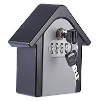 Антивандальний зовнішній міні сейф для ключів Gerui KS-06, у формі дому, з кодовим замком і ключем, настінний,