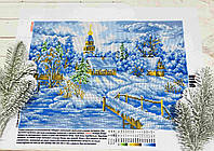Схема вышивки бисером Зимний пейзаж А3. Габардин