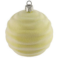 Новогоднее украшение шар зефирка бархатная.8 см. желтый