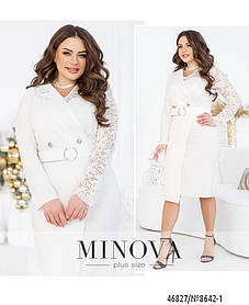 Чарівне плаття біле молочного кольору з гіпюром, розмір від 50 до 56