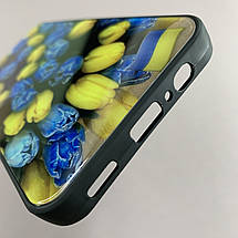 Чохол для Samsung Galaxy A14 4G / 5G чохол з тюльпанами із захистом камери на телефон самсунг а14 чорний q7k, фото 6