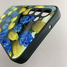 Чохол для Samsung Galaxy A14 4G / 5G чохол з тюльпанами із захистом камери на телефон самсунг а14 чорний q7k, фото 5