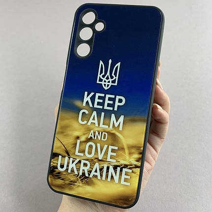 Чохол для Samsung Galaxy A14 4G / 5G чохол Love Ukraine із захистом камери на телефон самсунг а14 чорний q7k, фото 1
