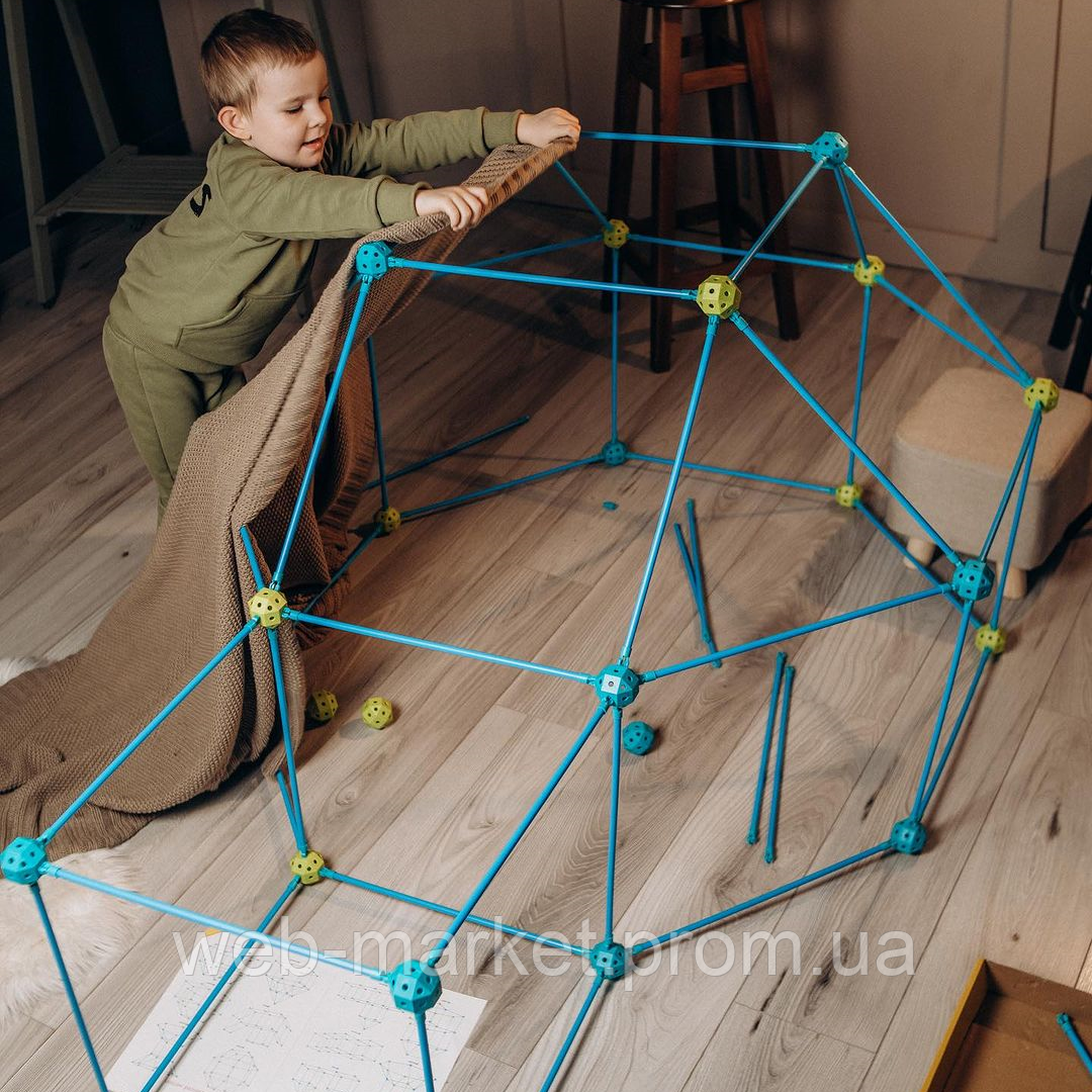 Намет дитячий Халабуда 3д конструктор дитячий великий на 85 деталей ігрові намети для дітей від трьох років
