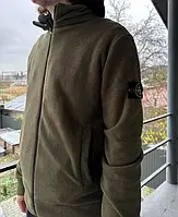 Идеальная мужская флисовая Хаки мини куртка (Stone Island)