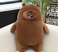 Мягкая игрушка подушка Медведь Kawaii Гризли стоячий | Детская игрушка Медведь Kawaii Коричневый