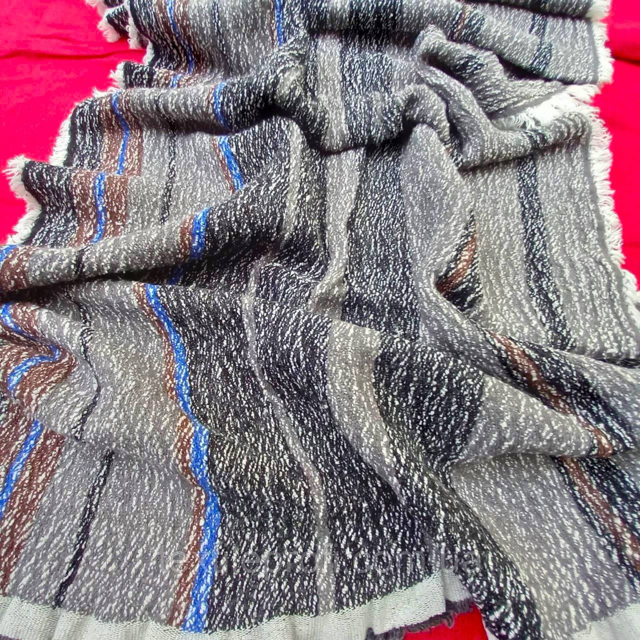 Лляний смугастий палантин, фото 1