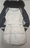 Куртка зимова пуховик жіноче пальто Peercat біла з синім 46-48, фото 6