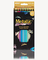 Кольорові олівці для малювання Металік ефект "Metallic" набір 12 кольорів