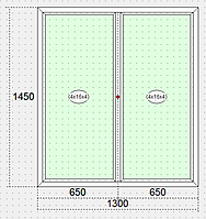 Двостулкове глухе вікно 1450х1300