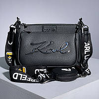 Черная женская сумка Karl Lagerfeld Pochette Metall