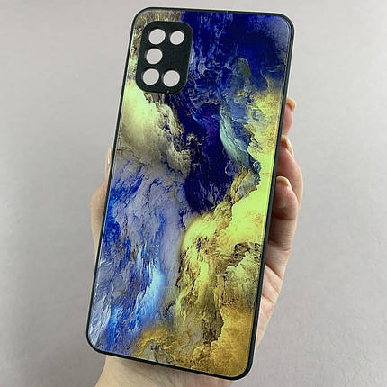 Чохол для Samsung Galaxy A31 мармуровий чохол із захистом камери на телефон самсунг а31 чорний q7k, фото 1