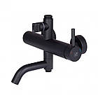 Раковина кухонна Lidz H5050B чорна в складі зі змішувачем, сифоном, килимком і кошиком, фото 5