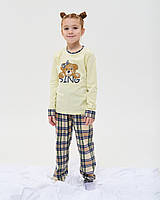 Пижама детская на девочку мишка размер 14-15, 162-168, Желтый