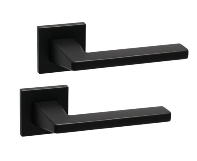 Ручки для дверей SAFITA Level HS LT MB чорний матовий (на міжкімнатні та вхідні двері), фото 1