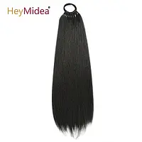 61 см хвост шиньон черная на резинке накладной на ленте искусственные волосы накладная коса косичка