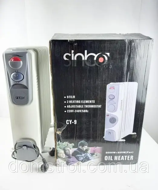 Олійний обігрівач радіатор SINBO CY-9 2000 Вт (9 секцій) - фото 4 - id-p2029305262