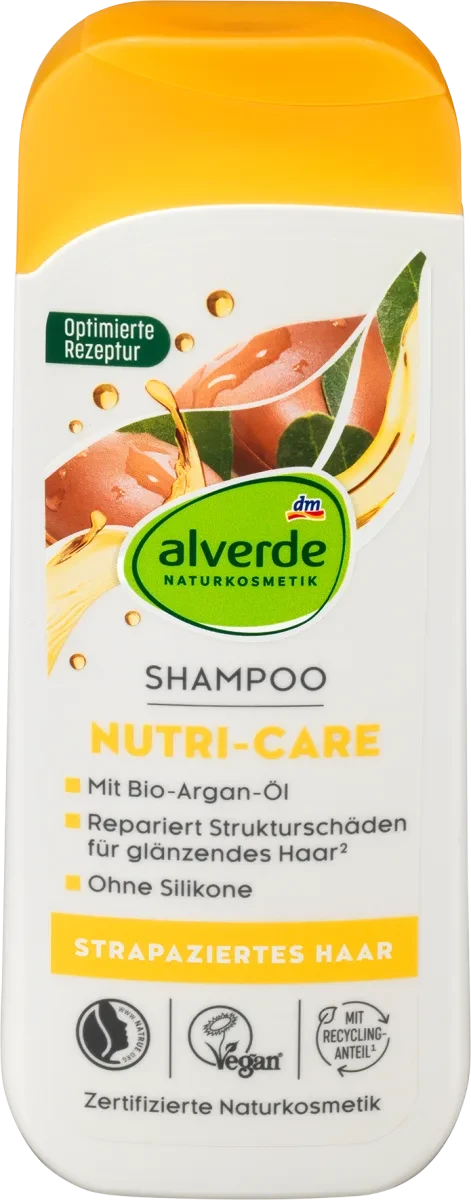 Шампунь alverde NATURKOSMETIK Nutri-Care Bio-Arganöl und Bio-Jojoba-Extrakt, 200 мл, фото 1