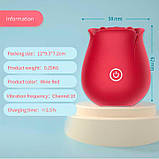 Кліторальний вакуумний вібратор Red Rose червоний, фото 6