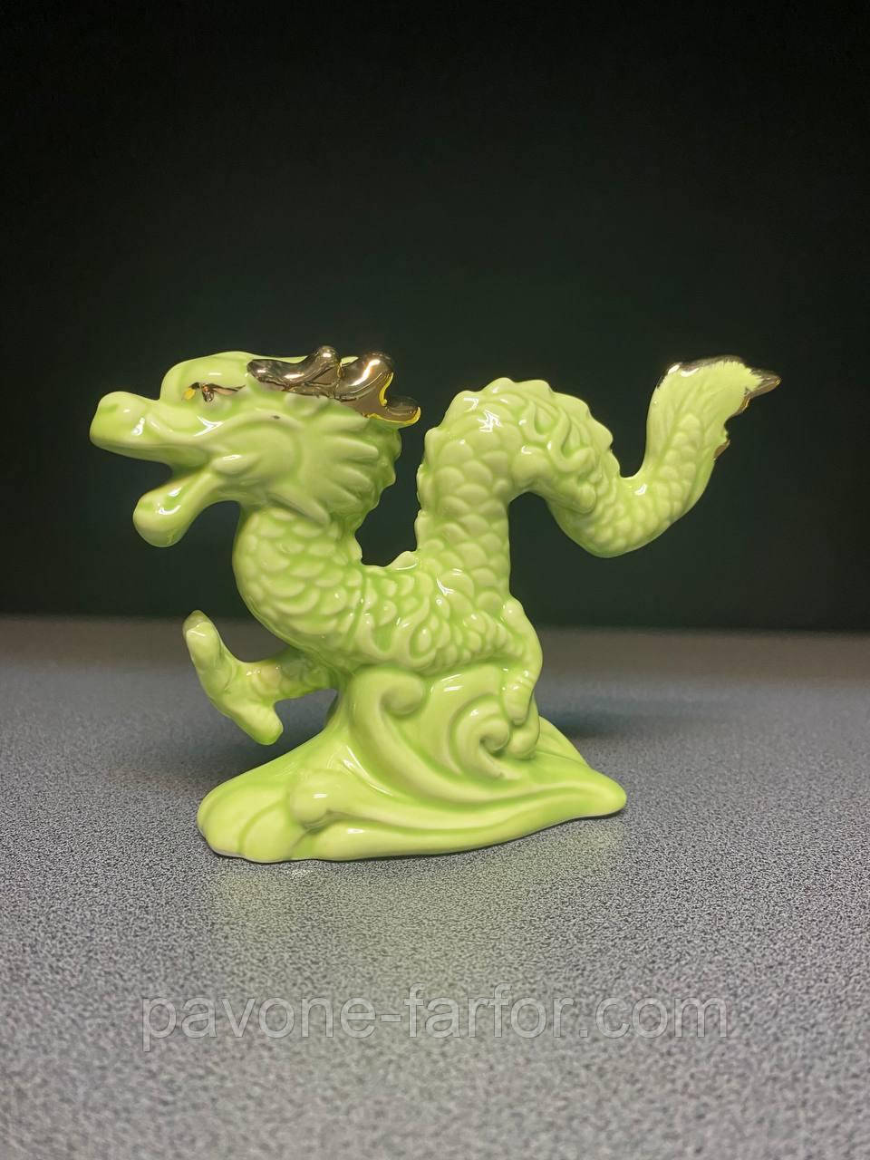 Статуетка Зелений Дракон фарфорова. Символ 2024 Року