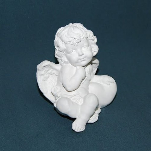 Фігурка статуетка, 11*10*9 см, гіпсова, Ангел (великий сидить), (s01102-09)