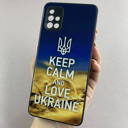 Чохол для Samsung Galaxy A51 чохол Love Ukraine із захистом камери на телефон самсунг а51 чорний q7k, фото 1