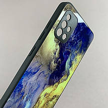 Чохол для Samsung Galaxy A51 мармуровий чохол із захистом камери на телефон самсунг а51 чорний q7k, фото 4