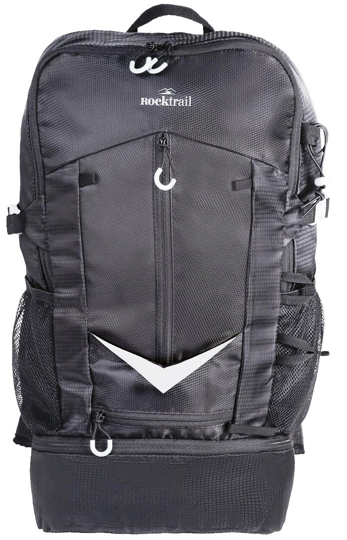 Вместительный спортивный рюкзак с дождевиком 30L Rocktrail черный Shopy Місткий спортивний рюкзак з дощовиком - фото 2 - id-p2029308817