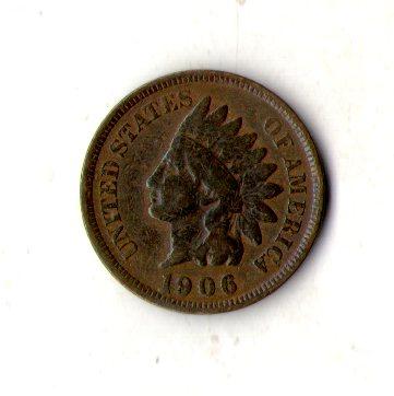 США 1 цент 1906 рік №1284