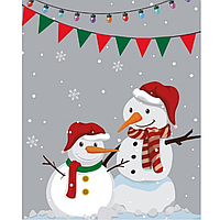 Новорічні Пакети для Цукерок і Подарунків (20*35см) Сніговик №32, Новорічна Упаковка для Подарунків