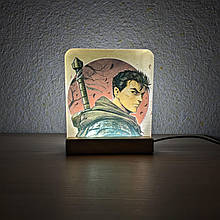 Світильник нічник з надрукованою картинкою Ґатс Берсерк Чорний мечник acr-uf000035