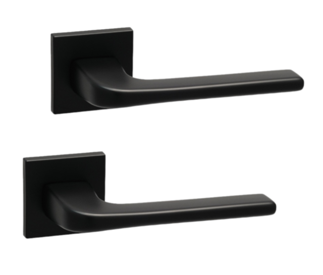 Ручки для дверей SAFITA Comfy HS LT MB чорний матовий (на міжкімнатні та вхідні двері), фото 1