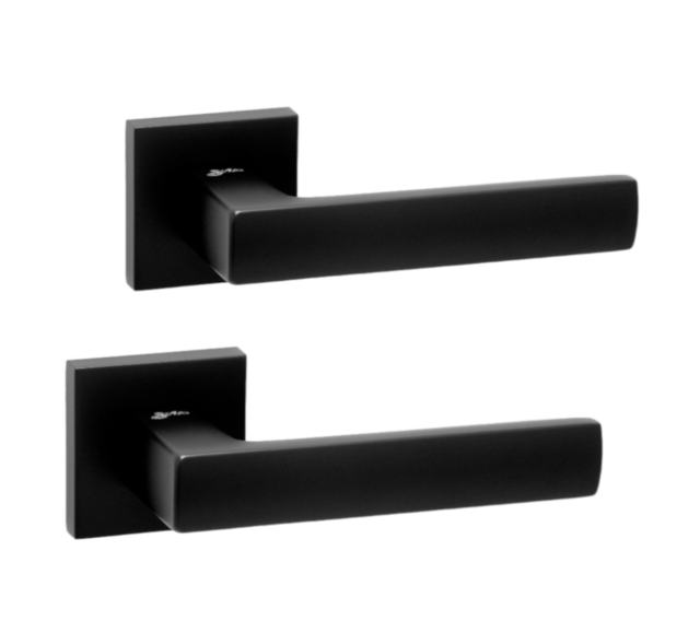 Ручки для дверей SAFITA Strong HT MB - матовий чорний (на міжкімнатні та вхідні двері), фото 1