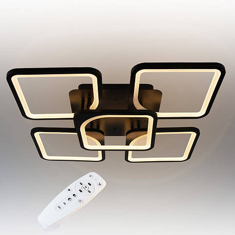 Стельова LED люстра, світлодіодний світильник Sunlight чорний 5631/4+1, фото 1