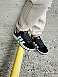 Кросівки зимові Adidas Campus жіночі чорні на хутрі замшеві адідас кампус теплі кеди, фото 6