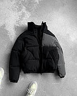 Мужская Зимняя Куртка Черная Рефлективная, Теплая Куртка Зимняя Мужская Короткая S