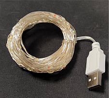 Гірлянда крапля роси 5 м, USB, Теплий білий, фото 3