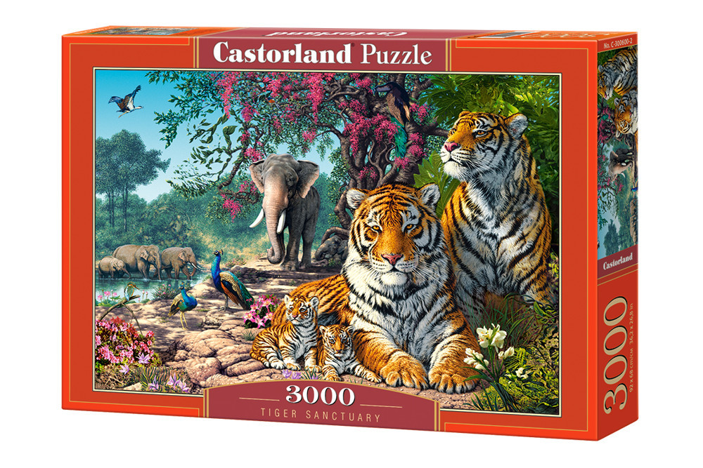 Пазли 3000 елементів "Заповідник із тиграми", C~300600 | Castorland