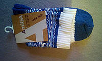 Шкарпетки жіночі Amiga теплі зимові на махрі розмір 23-25 (36-40) сині з білим зимовим візерунком