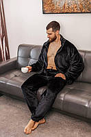 Мужская очень теплая пижама новинка 2023 черный, 50\52