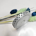 Стрічка атласна в горох 0.6 см біла, фото 2