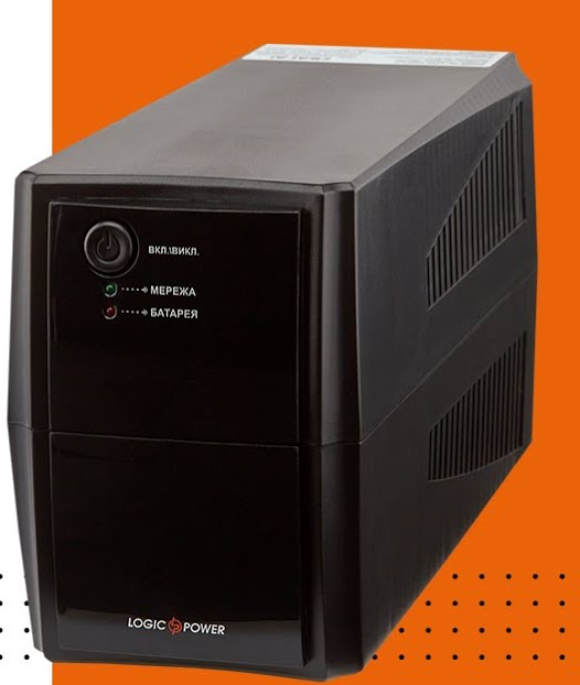 Бесперебойник для котла ИБП LogicPower LPM-525VA-P, Lin.int., AVR, 2 x євро, пластик Стабилизаторы напряжения - фото 1 - id-p2029440060