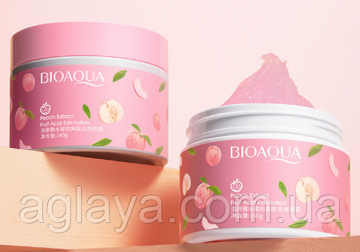 Пілінг — скатка для обличчя та тіла Bioaqua Peach Fruit Acid Exfoliating з екстрактом персика, 140 г