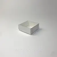 Коробка с прозорою кришкою  7х 7 х 3 см белая (10шт)
