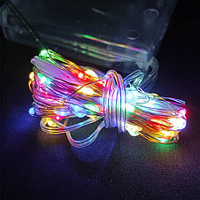 Гірлянда на батарейках 5м, різнокольорова, фото 2