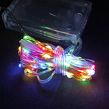 Гірлянда на батарейках 5м, різнокольорова, фото 4